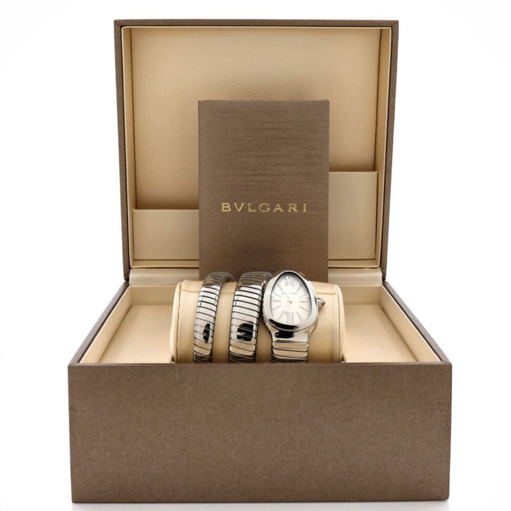 Bvlgari Serpenti Tubogas Double Spiral Quartz Watch Stainless Steel 23 - - Picture 2 of 5